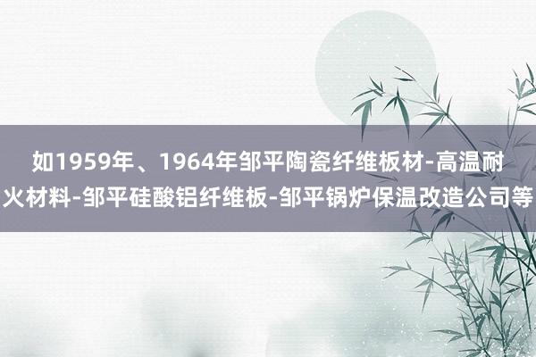 如1959年、1964年邹平陶瓷纤维板材-高温耐火材料-邹平硅酸铝纤维板-邹平锅炉保温改造公司等